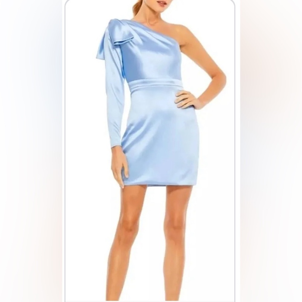 Elegant Blue One-Shoulder Dress